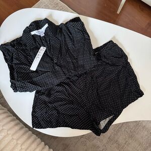 Nicole Miller Black & White Polka Dot Sleepwear Set NWT